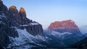 Dolomites, comme les Rocheuses au lever du soleil